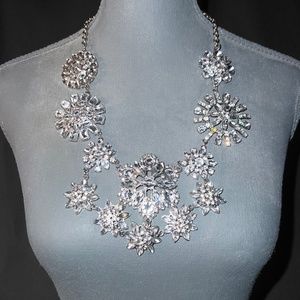 Oversized Snowflake Bib Necklace